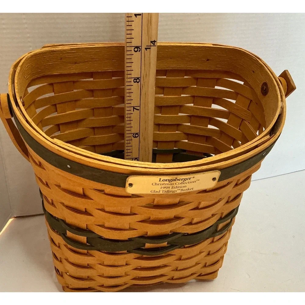 Longaberger Vintage‎ 1998 Christmas Collection Glad Tidings Basket Green Trim